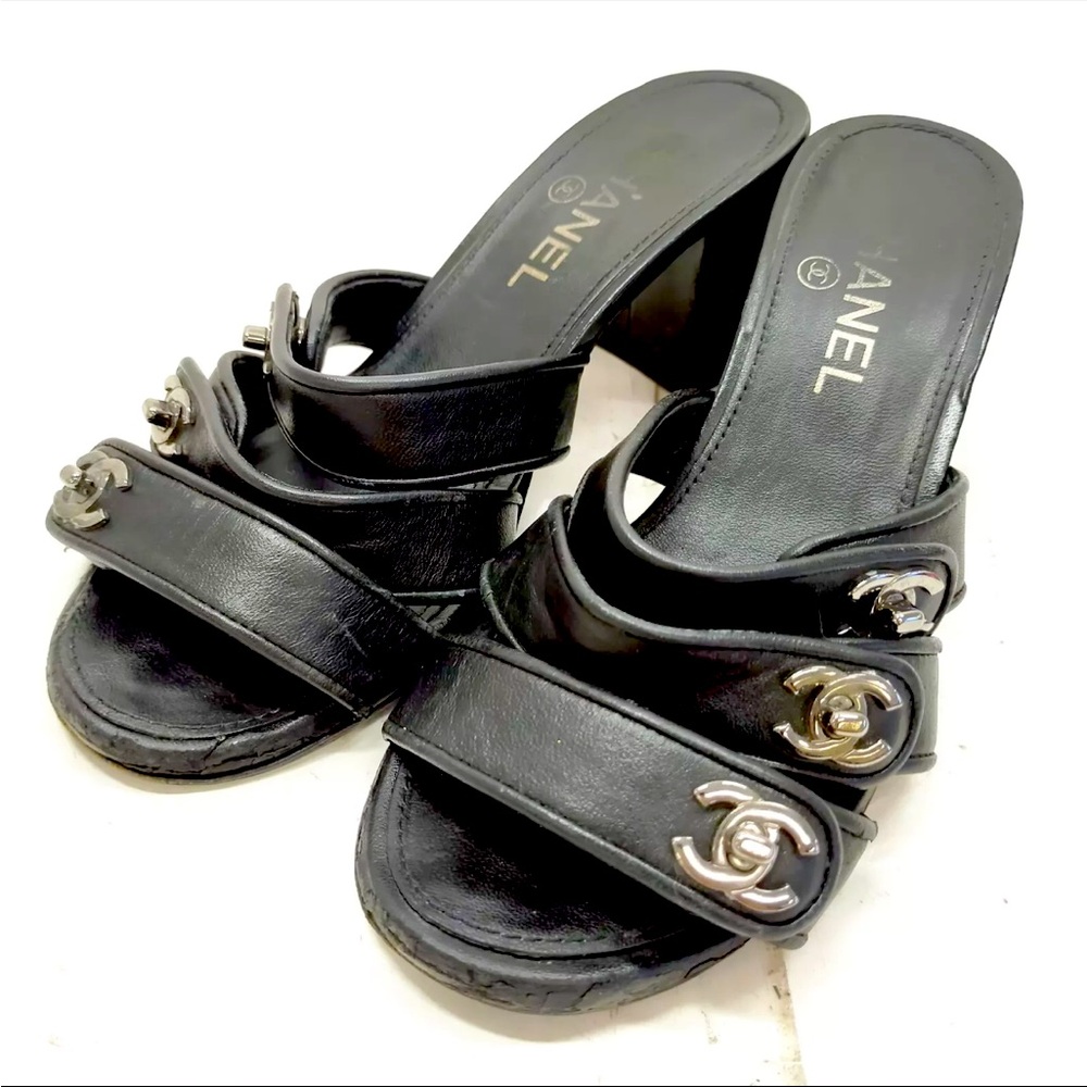 Chanel Leather Sandal Mules
